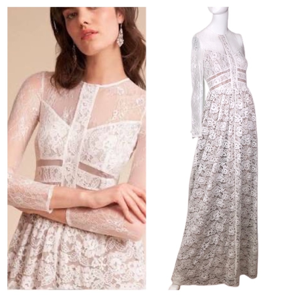 Anthropologie SAU Lace Illusion Bodice Special Occasion Dress, US size 0
